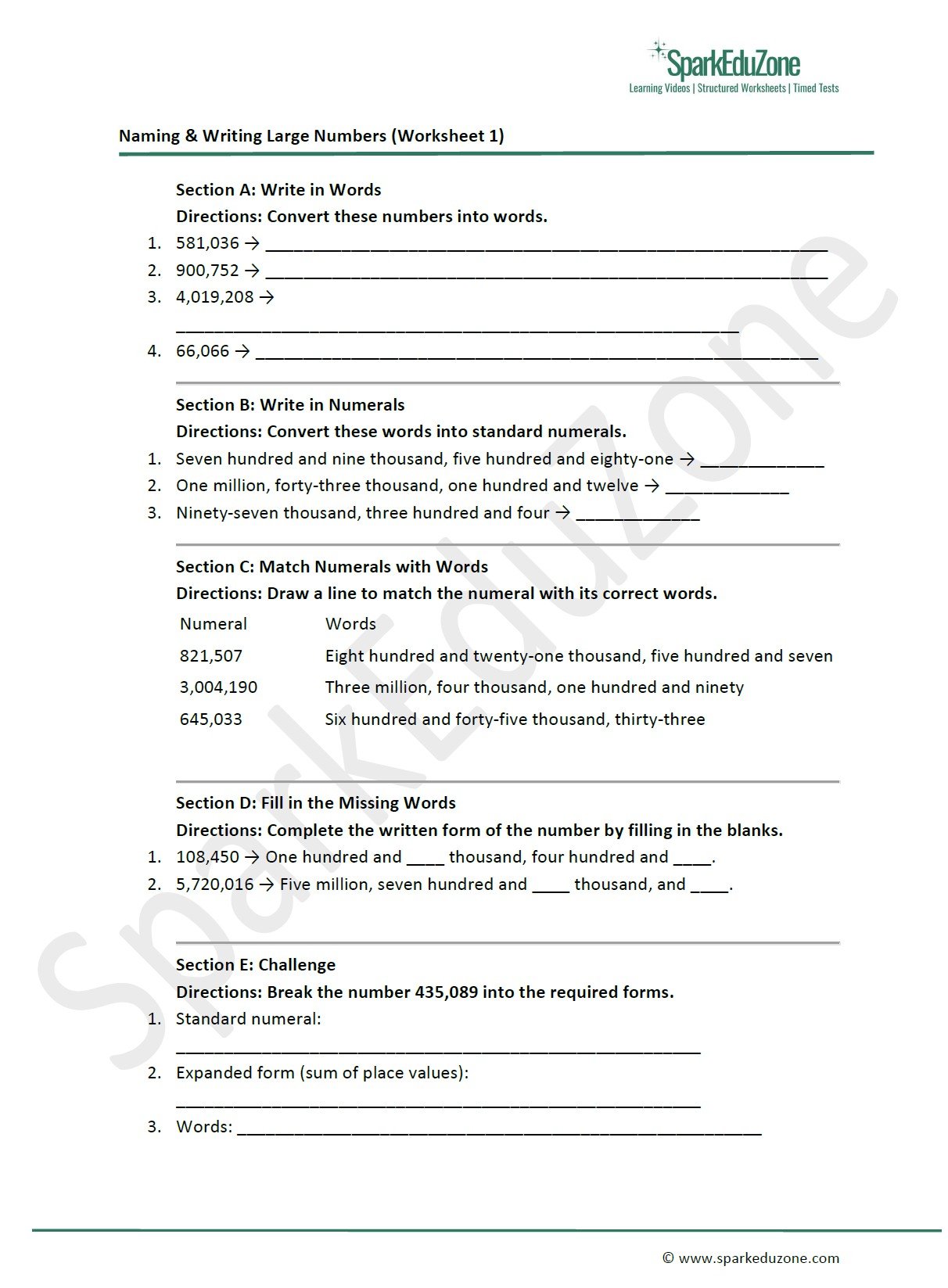 Year 3 Ordering and Comparing Large Numbers Preview
